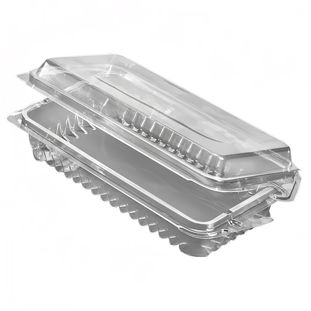 D&W Fine Pack Hinged Lid Food Container - 7 1/2" x 4", PET, Clear (1221)