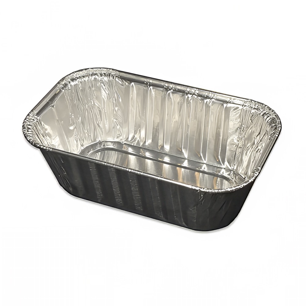D&W Fine Pack 1 lb Loaf Pan - 6 1/10" x 3 3/4", Aluminum Foil (15430)