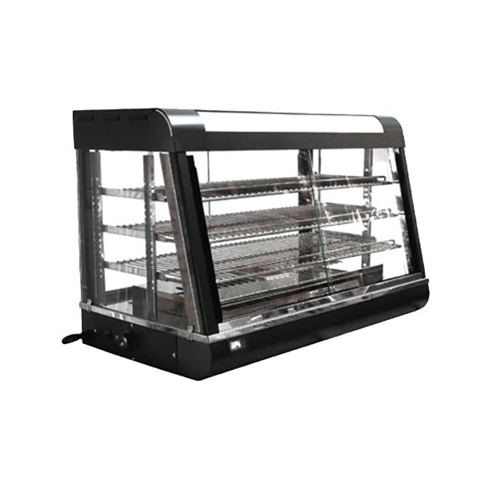 Omcan 35 1/4" Dual Service Countertop Heated Display Case - (3) Shelves, 110v (21570)