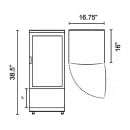 Omcan 16 7/10" Countertop Refrigerated Merchandiser w/ Front Access - Swing Door, Black, 110v (25826) thumbnail 3