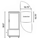 Omcan 16 7/10" Countertop Refrigerated Merchandiser w/ Pass Thru Access - Swing Doors, Black, 110v (25827) thumbnail 3