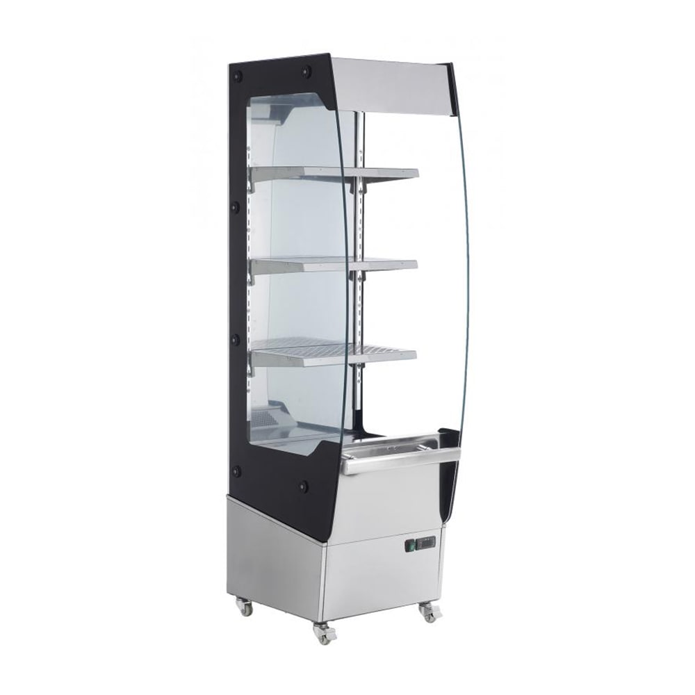 Omcan 19 2/5" Self Service Floor Model Heated Display Case - (3) Shelves, 220v (39537)