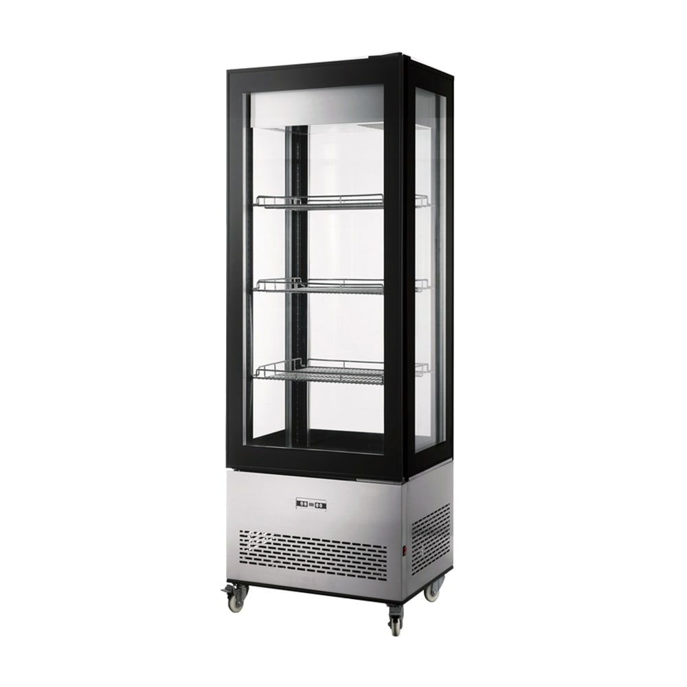 Omcan 25 3/5" Full Service Bakery Display Case w/ Straight Glass - (4) Levels, 110v (44473)