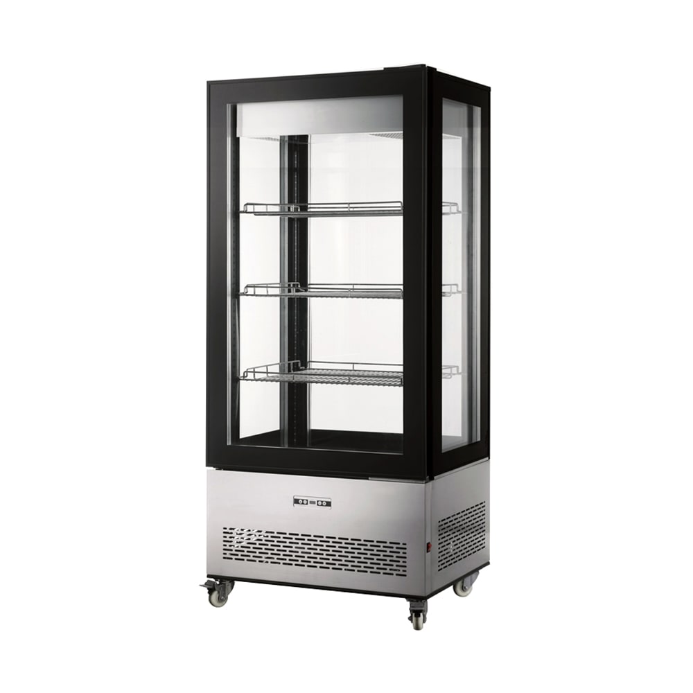 Omcan 33 1/2" Full Service Bakery Display Case w/ Straight Glass - (4) Levels, 110v (44474)