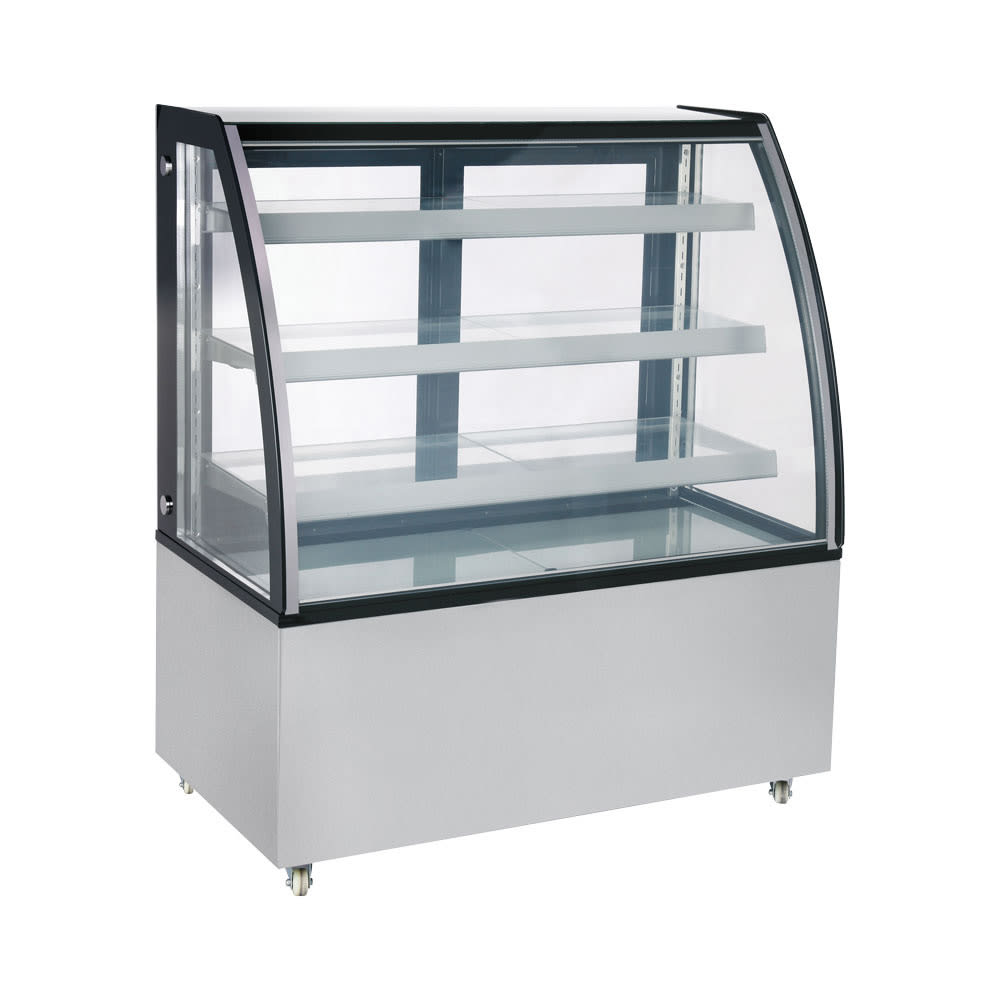 Omcan 48" Full Service Bakery Display Case w/ Curved Glass - (4) Levels, 110v (44502)