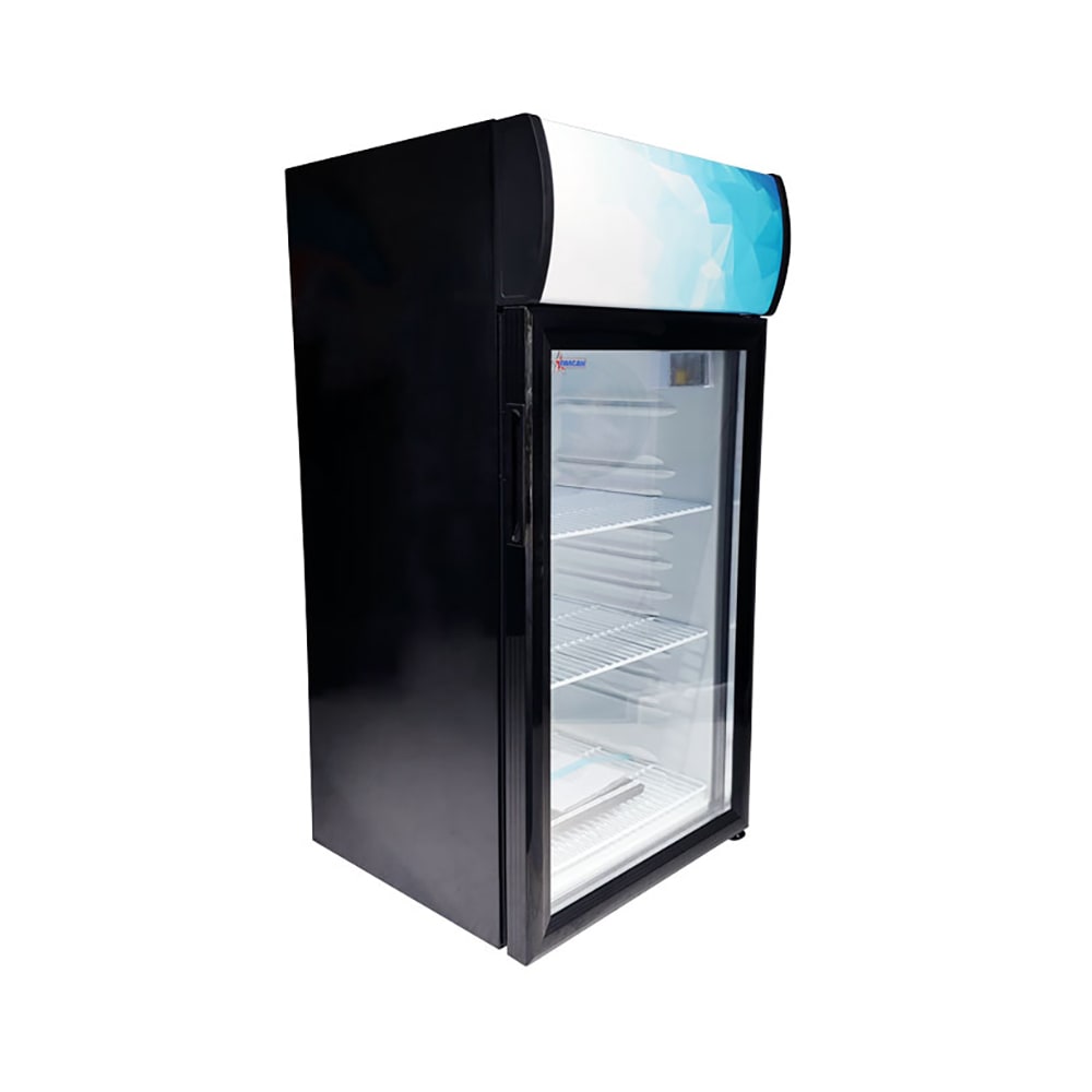 Omcan 18 1/5" Countertop Refrigerator w/ Front Access - Swing Door, Black, 110v (44530)