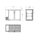 Omcan 48 4/5" Bar Refrigerator - 2 Swinging Glass Doors, Black, 115v (50058) thumbnail 2