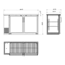 Omcan 60 4/5" Bar Refrigerator - 2 Swinging Glass Doors, Black, 115v (50060) thumbnail 2