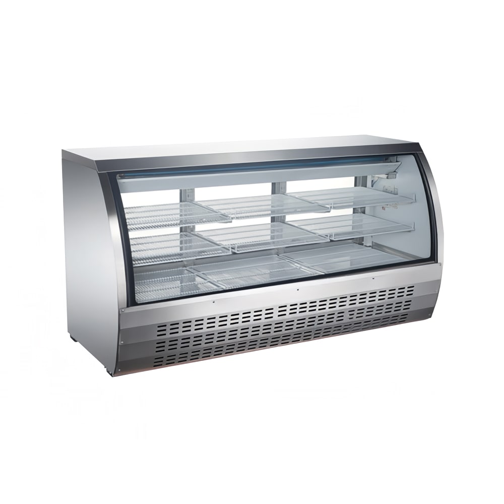 Omcan 82" Full Service Deli Case w/ Curved Glass - (3) Levels, 115v (50080)