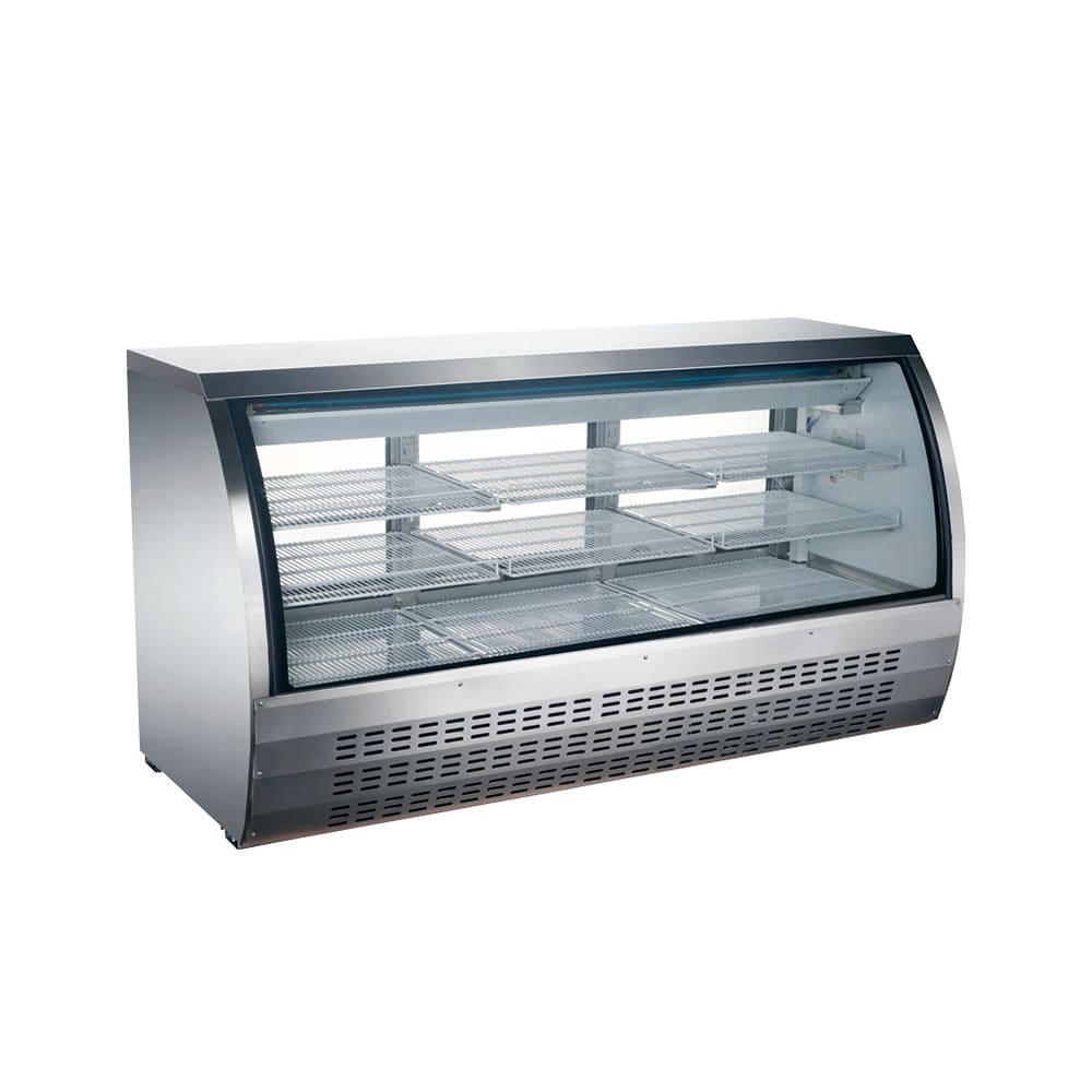 Omcan 64" Full Service Deli Case w/ Curved Glass - (3) Levels, 115v (50085)