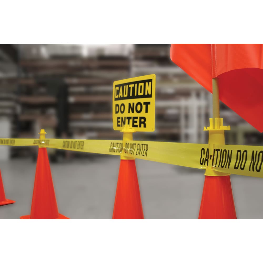 Accuform Signs FBC107YL Universal Cone Adapter for Standard Traffic Cones - Plastic, Yellow