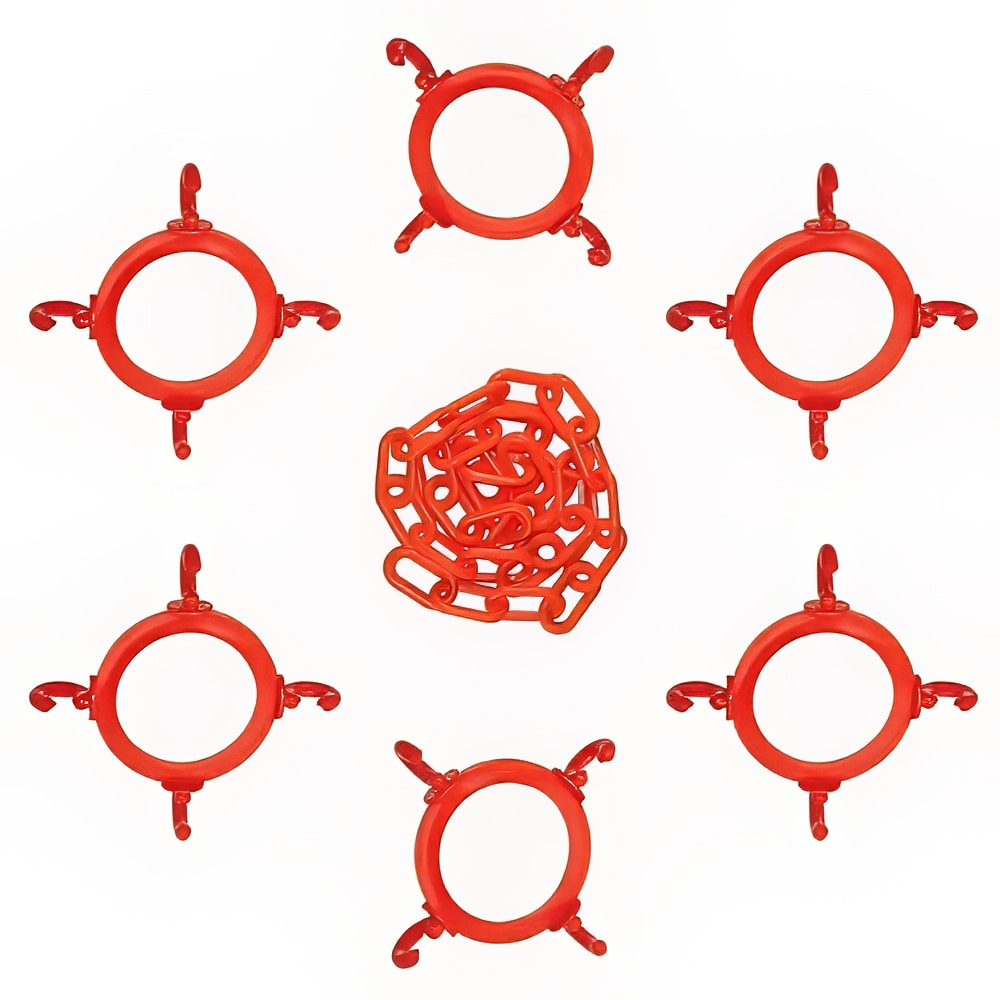 Accuform Signs FBC110 Cone Chain Holder Kit for Standard Traffic Cones - Plastic, Orange