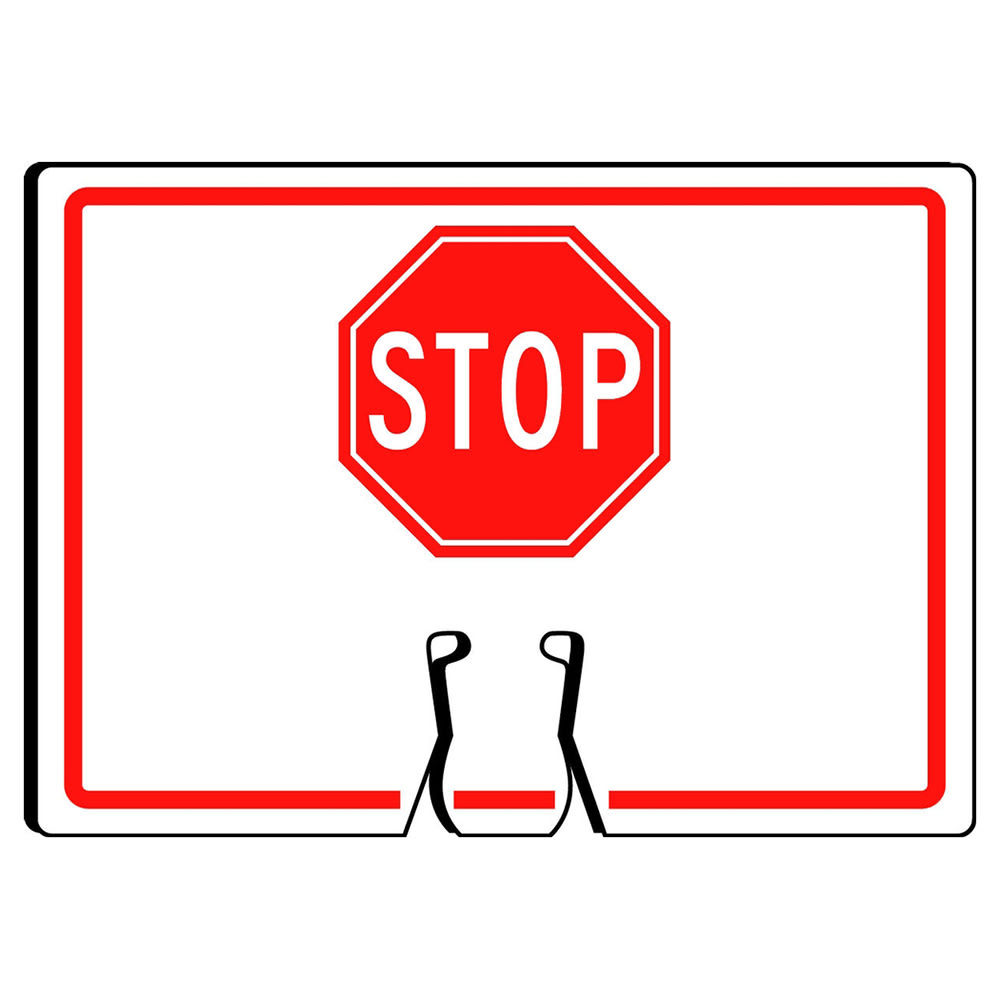 Accuform Signs FBC738 Warning Sign for Traffic Cone - "STOP", 10" x 14", Plastic, Red/White