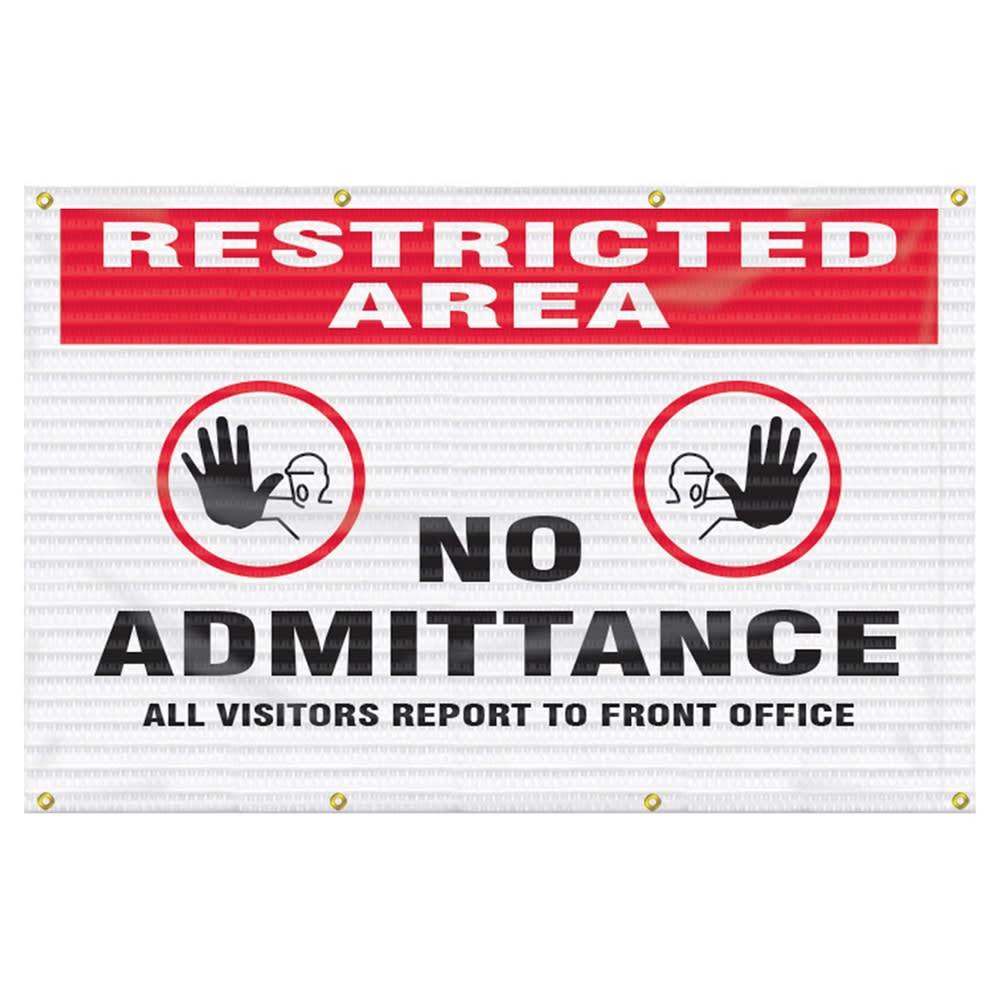 Accuform Signs FBW202 Fence-Wrap™ Mesh Gate Screen, 4 ft x 6 ft