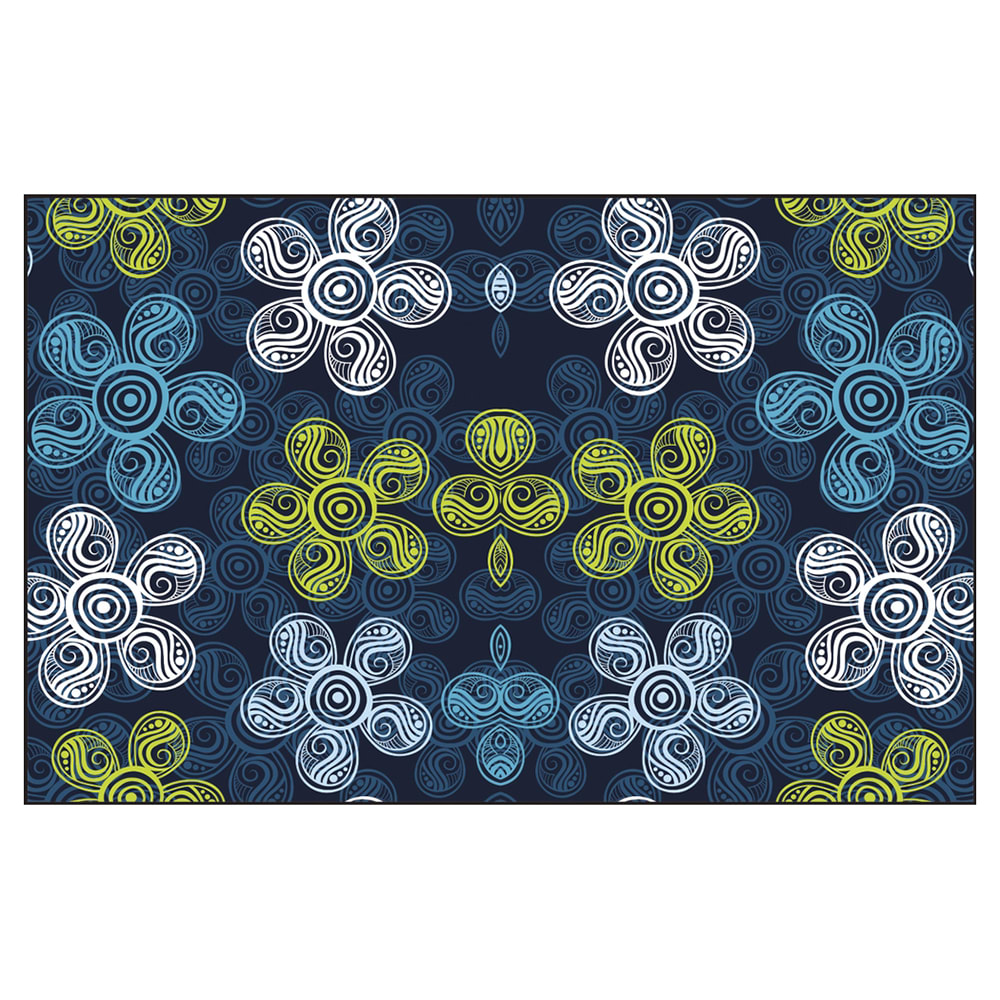 Accuform Signs LPM124X Disposable Work Mat w/ Adhesive Backing - 12 1/2" x 19 1/2", Plastic, Blue & Green Flowers