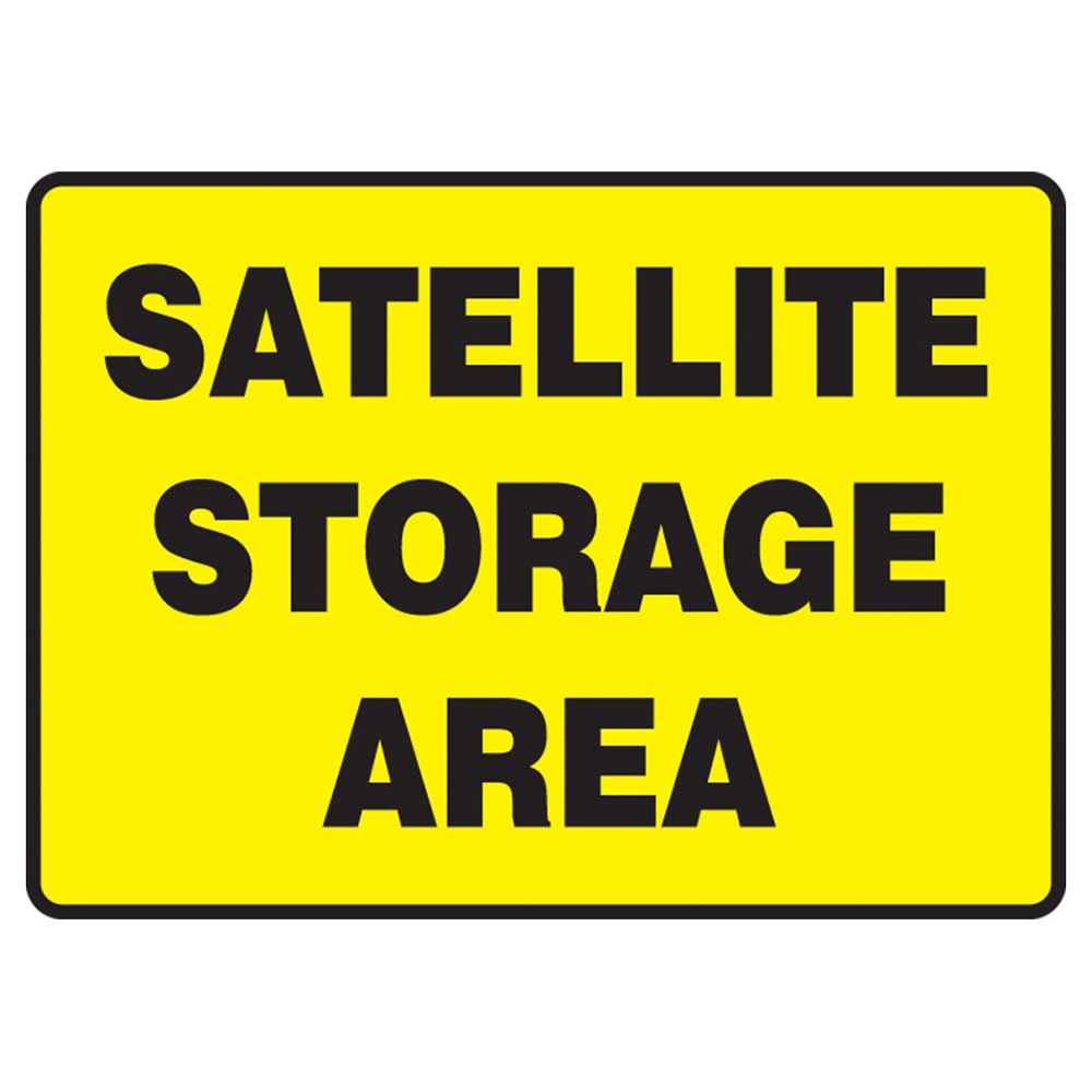 Accuform Signs MCHL594VS OSHA "SATELLITE STORAGE AREA" Sign - 10" x 14", Adhesive Vinyl