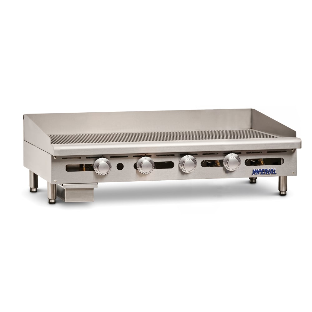 Imperial IGG-48 48" Gas Griddle w/ Thermostatic Controls - 1" Grooved Steel Plate, Liquid Propane