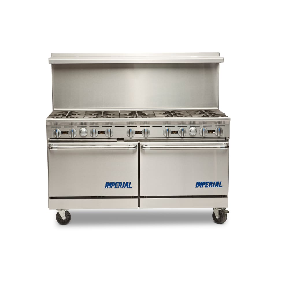 Imperial IR-10 60" 10 Burner Gas Range w/ (2) Standard Ovens, Liquid Propane
