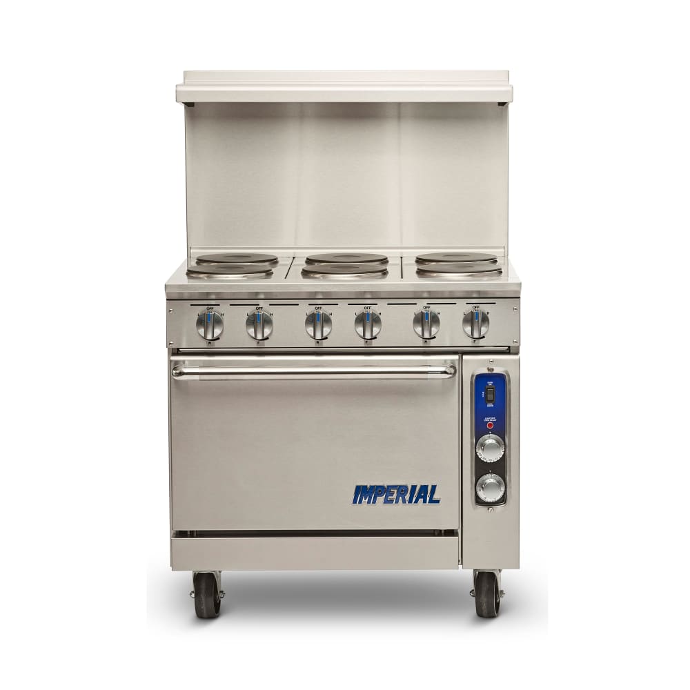 Imperial IR-6-E-C 36" Pro Series 6 Sealed Element Electric Range w/ Standard Oven, 208v/3ph