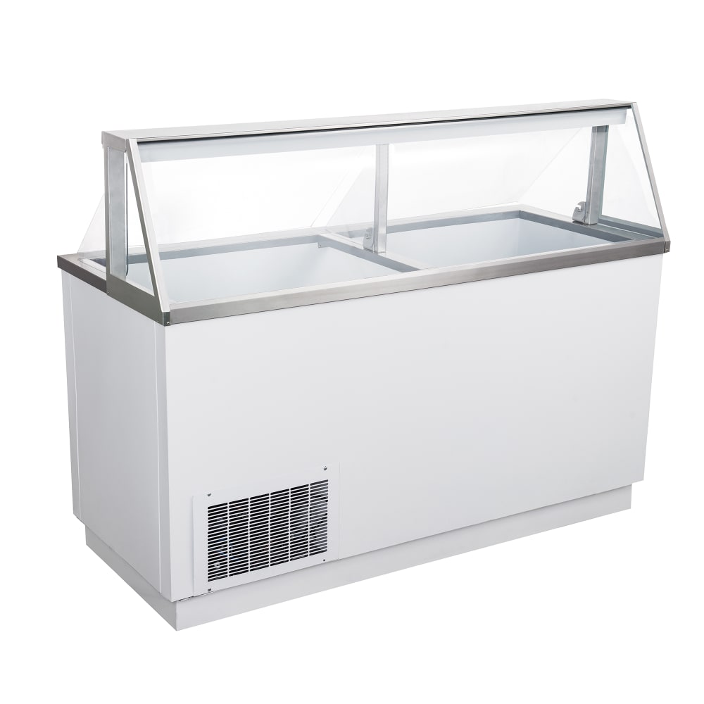 U-Star USDP-67 67 3/4" Ice Cream Dipping Cabinet w/ 20 Tub Capacity - White, 115v