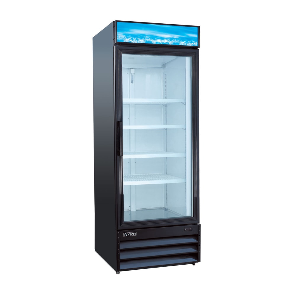 U-Star USRFS-1D/B 28" One Section Glass Door Merchandiser - (1) Right Hinge Door, Black, 115v