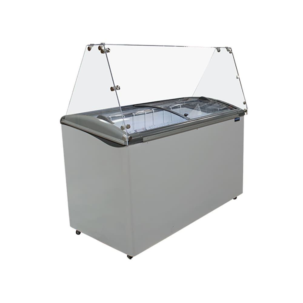 Ojeda 50 2/5" Mobile Ice Cream Dipping Cabinet w/ 14 Tub Capacity - White, 120v (8FLAVORDIP)
