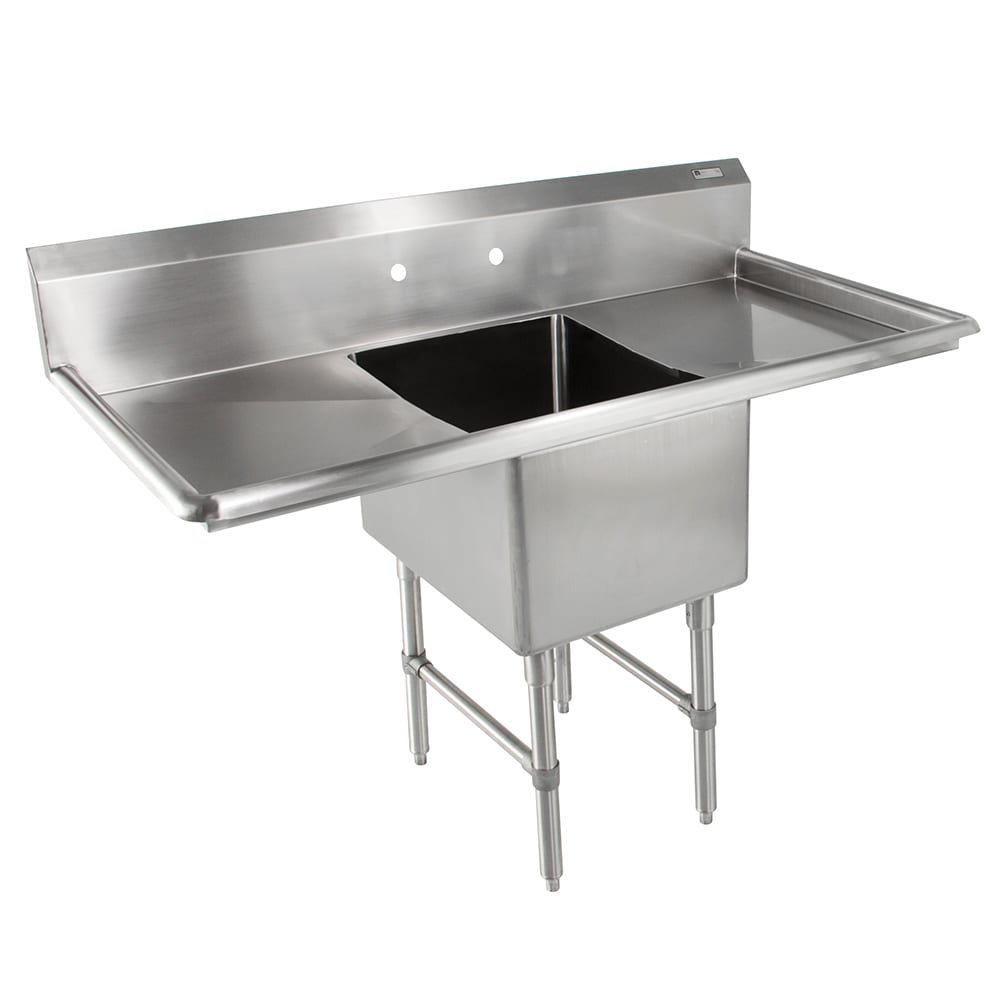 John Boos 1B184-2D18 57" 1 Compartment Sink w/ 18"L x 18"W Bowl, 14" Deep