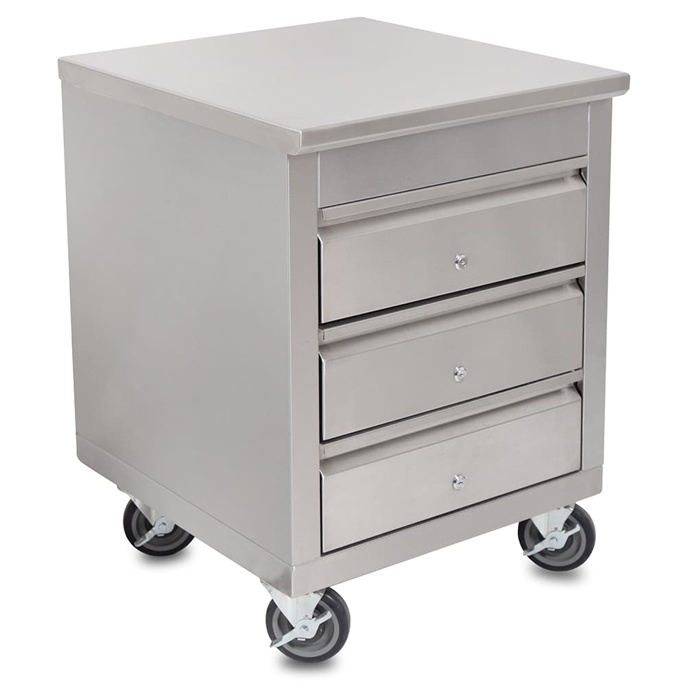 John Boos 4CD4-2724-C-X Mobile Drawer Cabinet w/ (3) Drawers - 24"W x 26 1/2"D x 33 3/4"H, Stainless Steel