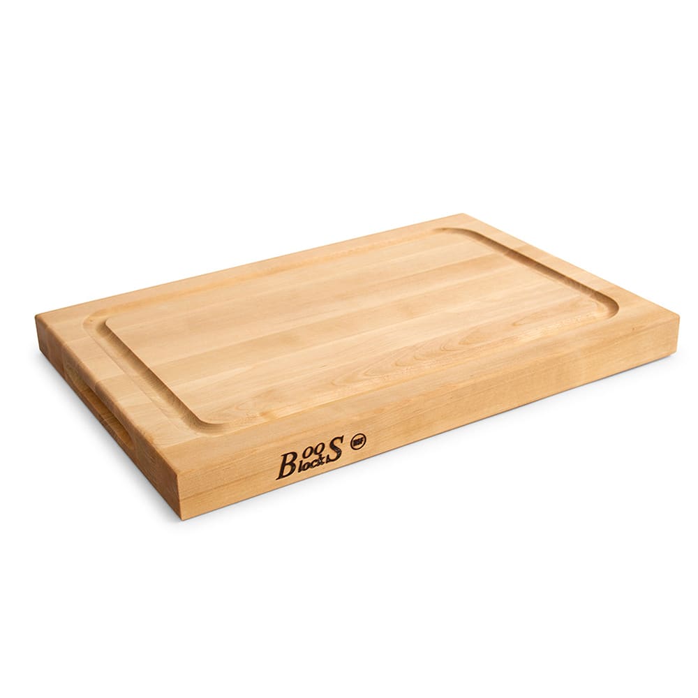 John Boos BBQBD Reversible Cutting Board w/ Grooved Edge Grain, 12x18", Hard Rock Maple