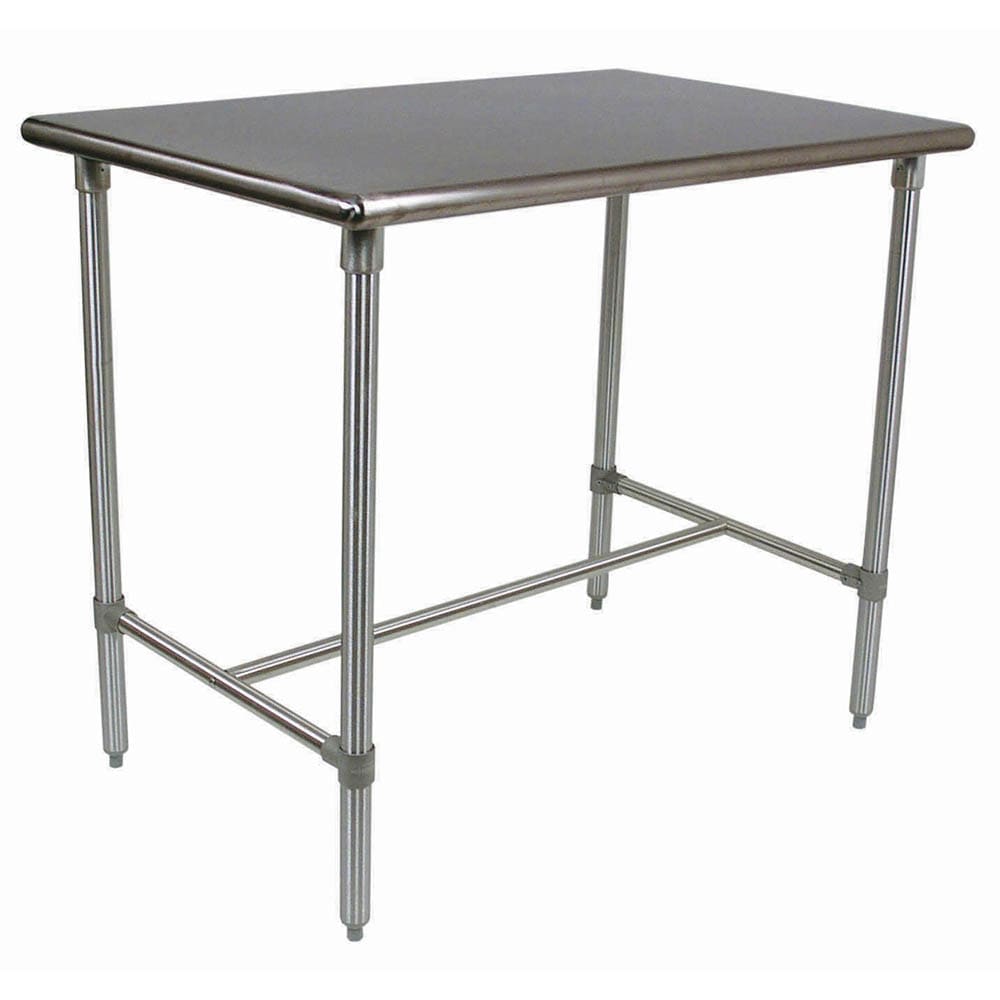 John Boos BBSS4830 48" 16 ga Work Table w/ Open Base & 300 Series Stainless Flat Top