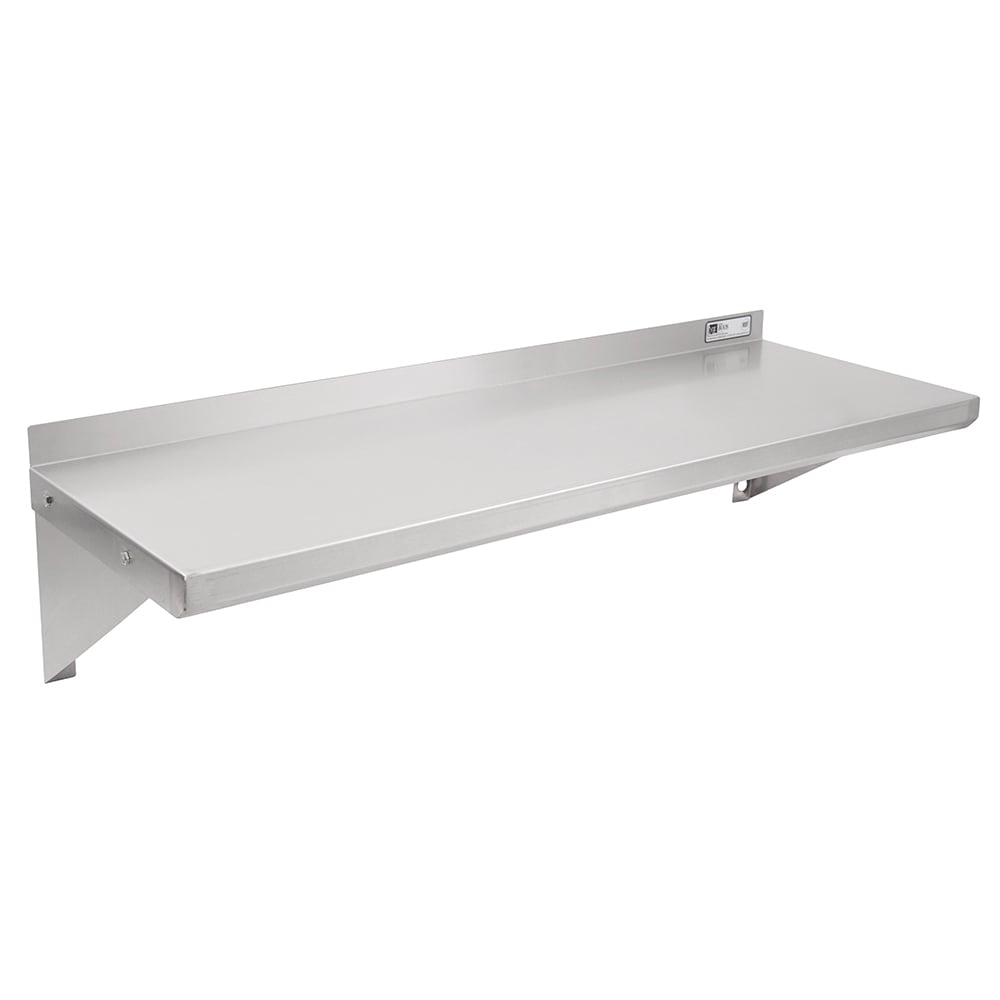 John Boos BHS1260 Stainless Steel Wall Shelf, 1 1/2" Backsplash, 12 x 60"