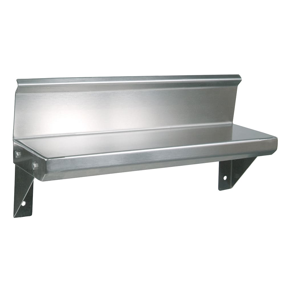 John Boos BHS536R6 5x36" Wall Shelf - 4" Riser, 16 ga Stainless