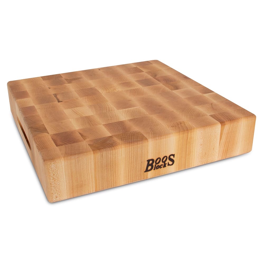 John Boos CCB151503 Chopping Block w/ Grips, 15x15x3", Hard Rock Maple, Reversible