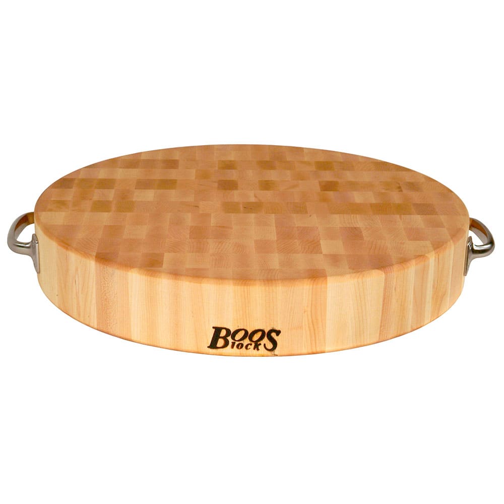 John Boos CCB183-R-H Cutting Board Gift Collection w/ Stainless Handles, 18x18x3", Hard Rock Maple