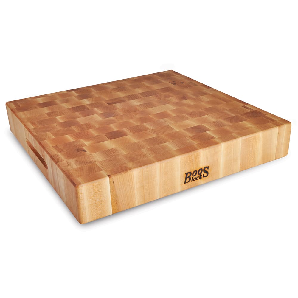 John Boos CCB183-S Chopping Block w/ Grips, 18x18x3", Hard Rock Maple, Reversible