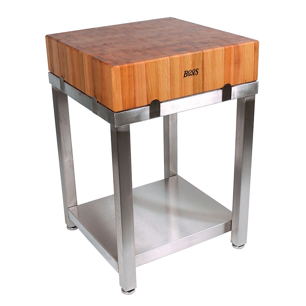 John Boos CHY-CUCLA24T Butcher Block w/ Cherry End Grain Top w/ Boos Block Cream Finish, 24x24x6"