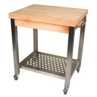 John Boos CUCT14 Cucina Technica Cart, Stainless Undershelf, 4" Rock Maple Top, 24 x 24" thumbnail 4