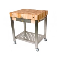 John Boos CUCT34 Cucina Technica Cart, Stainless Undershelf, 2 1/4" Rock Maple Top, 30 x 24" thumbnail 4