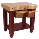 John Boos CU-GB3624 36" Gathering Block Table II, Hard Maple Top w/ Barn Red Base thumbnail 2