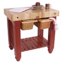 John Boos CU-GB3624 36" Gathering Block Table II, Hard Maple Top w/ Barn Red Base thumbnail 3