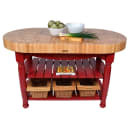 John Boos CU-HAR60 60" Oval Butcher Block, Hard Maple Top w/ Barn Red Base thumbnail 2