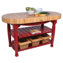 John Boos CU-HAR60 60" Oval Butcher Block, Hard Maple Top w/ Barn Red Base thumbnail 3