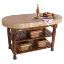 John Boos CU-HAR60 60" Oval Butcher Block, Hard Maple Top w/ Warm Cherry Stain Base thumbnail 2