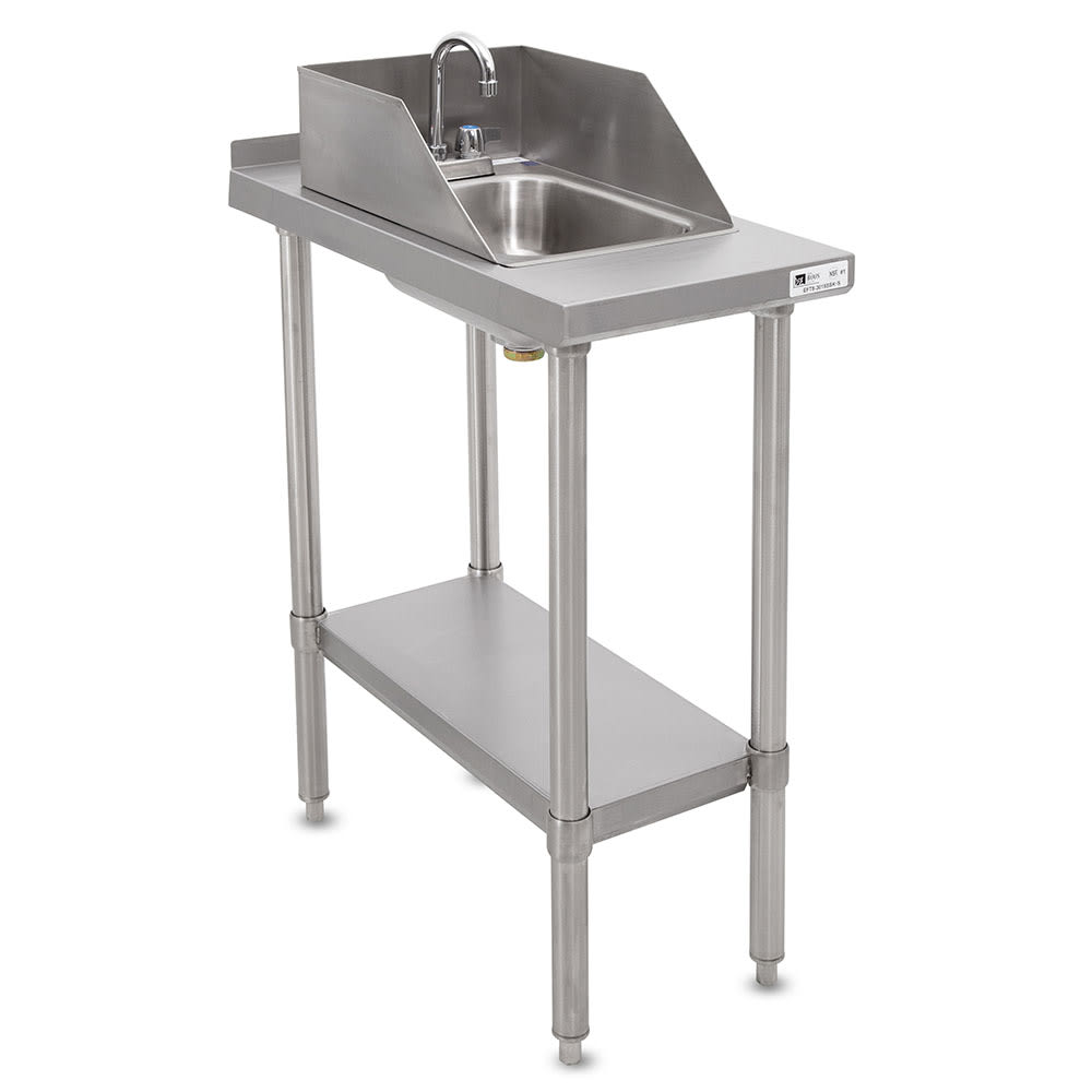 John Boos EFT8-3015SSK-S-X Equipment Filler Table w/ Drop In Sink, Rear Upturn, 15x30