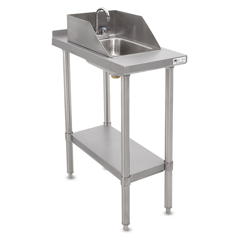 John Boos EFT8-3018SSK-S-X Equipment Filler Table w/ Drop In Sink, Rear Upturn, 18x30