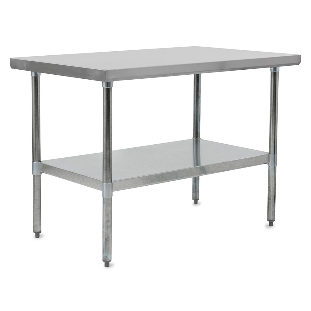 John Boos FBLG4824 48" 18 ga Work Table w/ Undershelf & 430 Series Stainless Flat Top