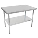 John Boos FBLG7224 72" 18 ga Work Table w/ Undershelf & 430 Series Stainless Flat Top thumbnail 2