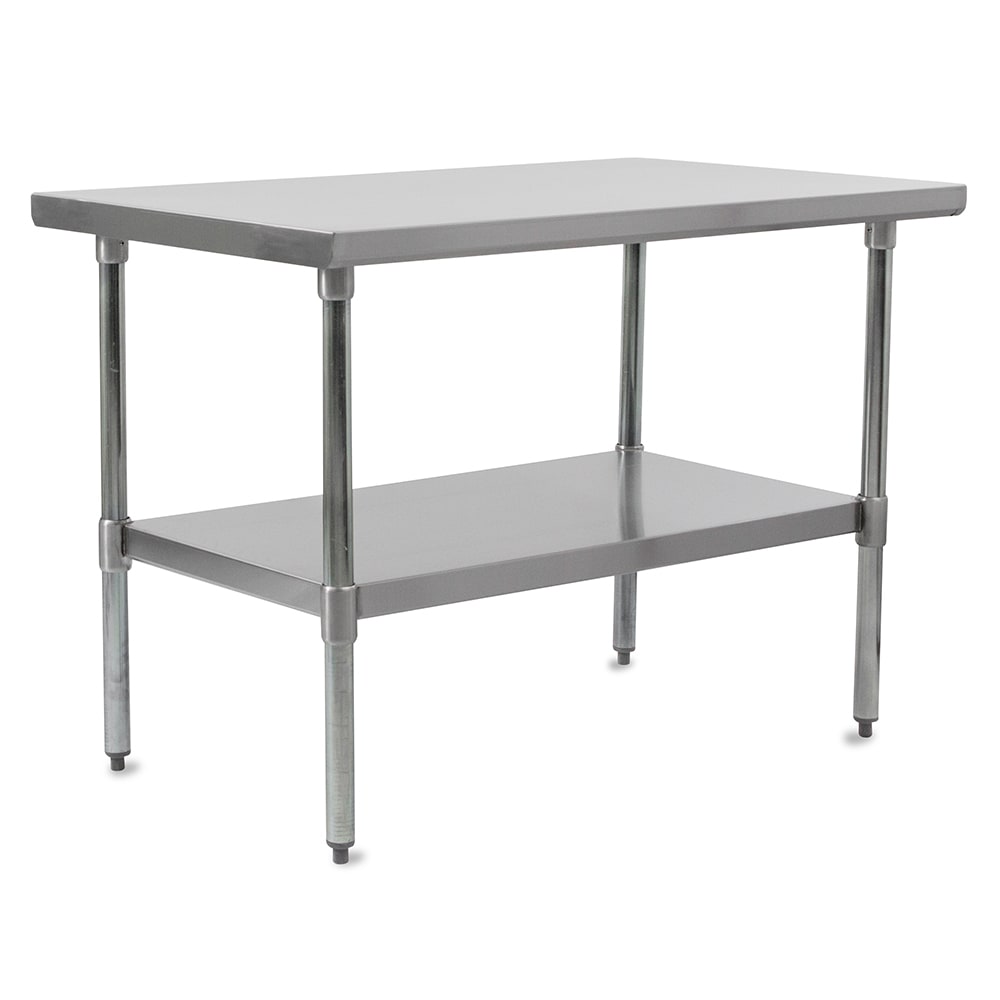 John Boos FBLS6030 60" 18 ga Work Table w/ Undershelf & 430 Series Stainless Flat Top