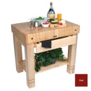 John Boos HMST36245 Homestead Block w/ Slatted Lower Shelf & Utensil Drawer, Red Base thumbnail 2