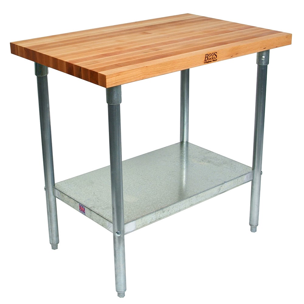 John Boos HNS19 1 3/4" Maple Top Work Table w/ Open Base, 84"L x 36"D